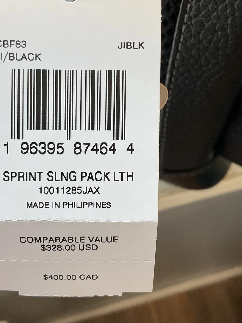 Coach NWT Sprint Sling Pack Black Leather Crossbody Backpack